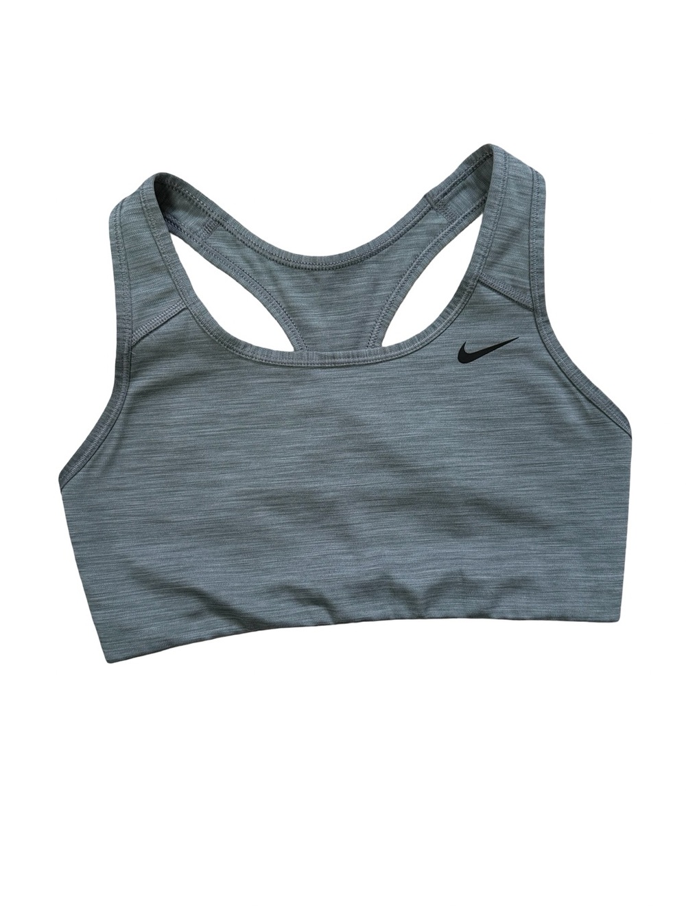 Nike Heather Gray Racerback Sports Bra with Black Swoosh